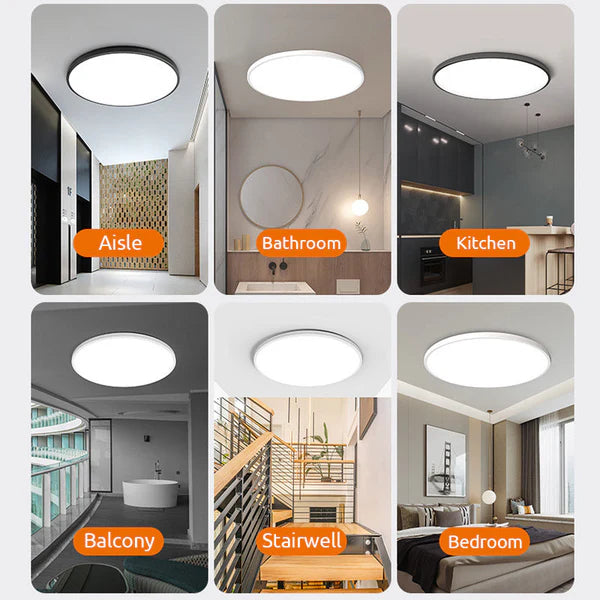 LumiSphere – Modern LED Flush Mount Ceiling Light in White & Black Metal