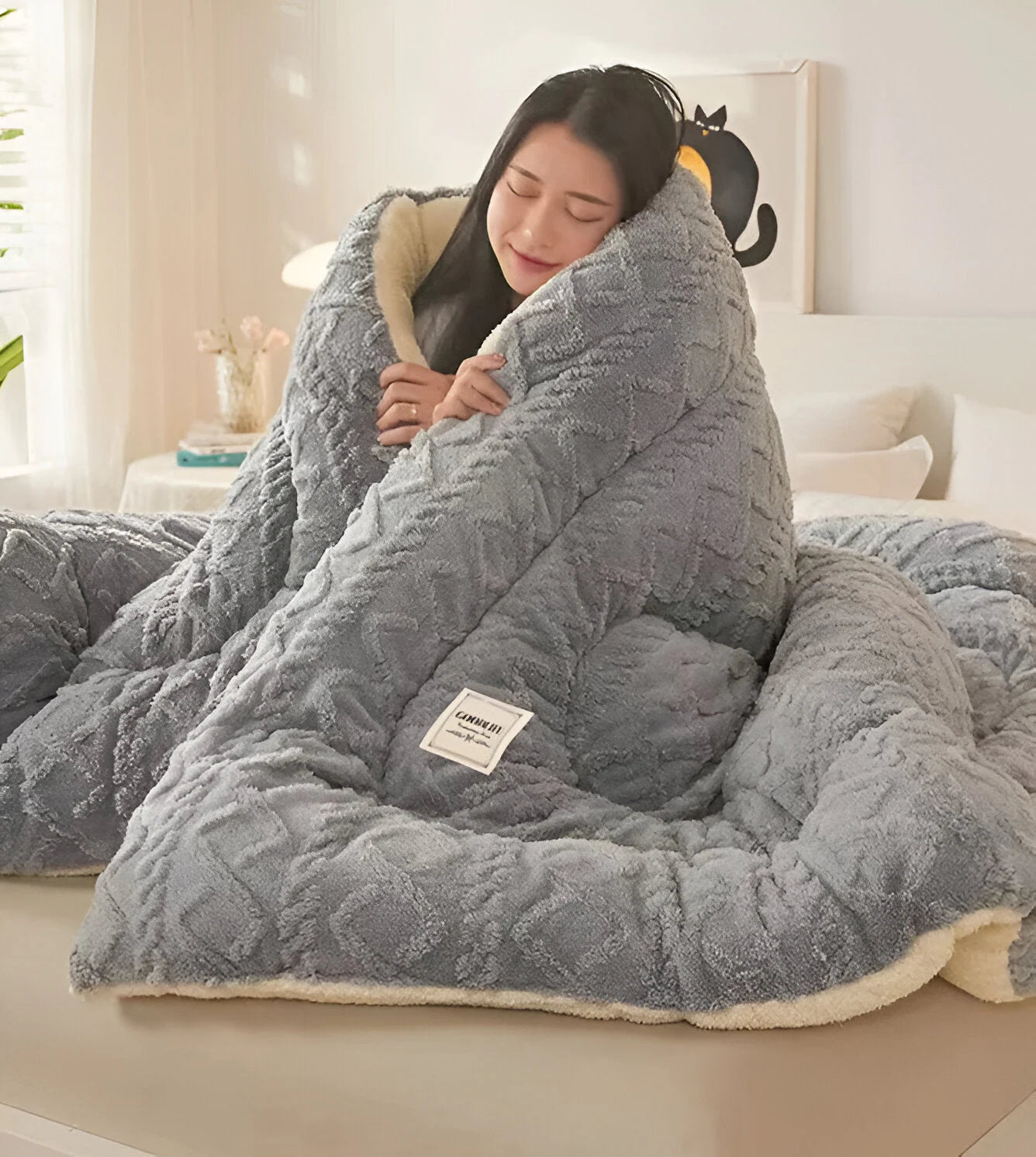 FluffFusion – Reversible Plush Sherpa Comforter for Warm & Elegant Bedrooms
