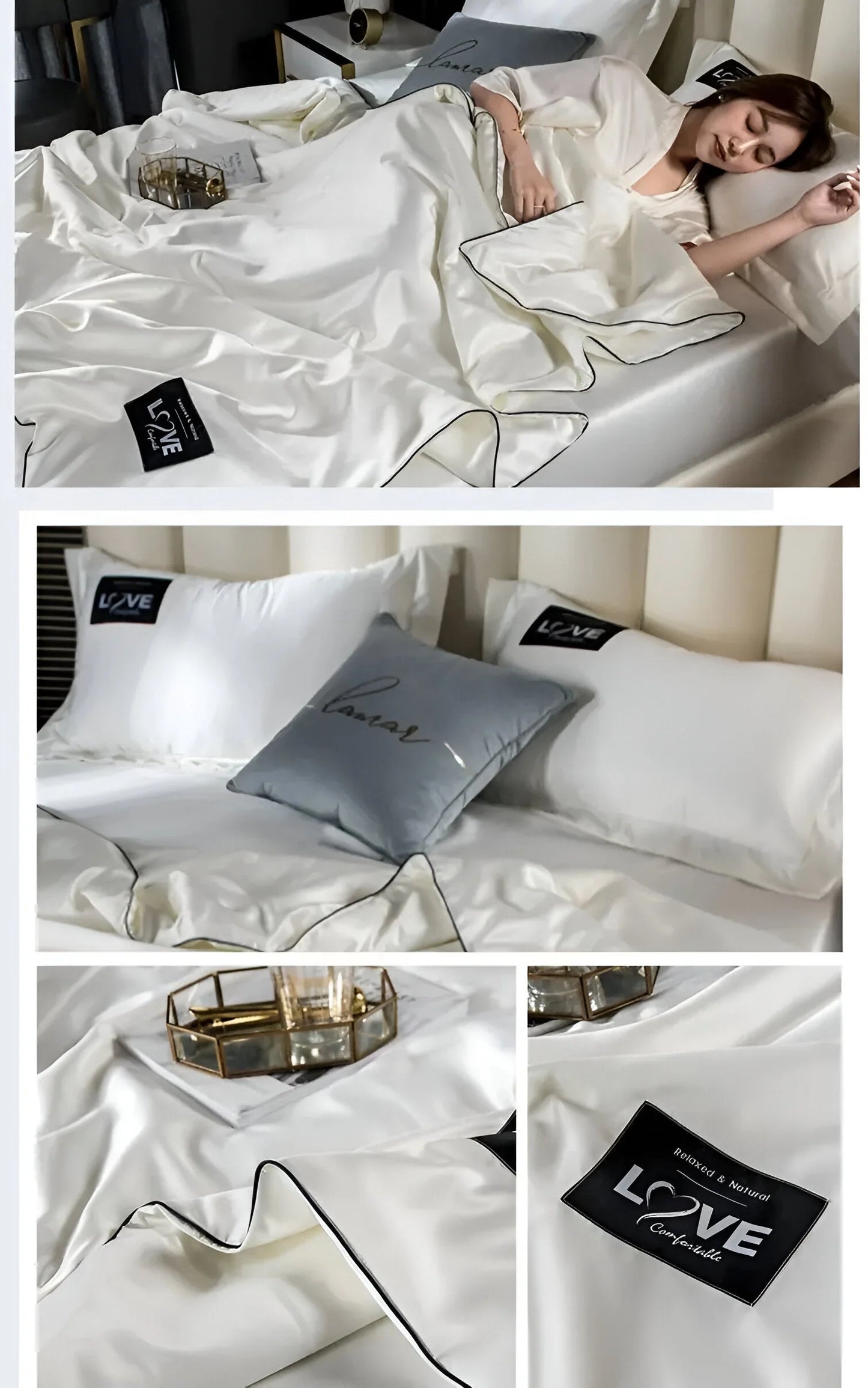 Veluvia – Elegant Satin Silk Bedding Set for All Seasons