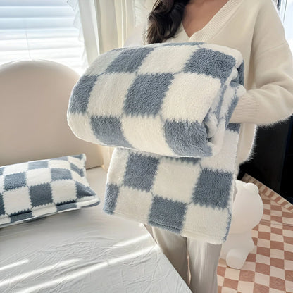 HomoraSnug – Soft Checkered Fleece Blanket for Cosy Home Comfort