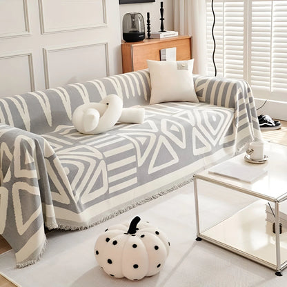 Monora – Nordic Geometric Woven Sofa Throw Blanket