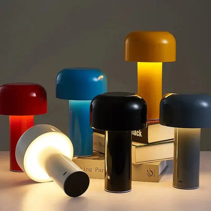 MiroLux – Modern Mushroom LED Bedside Lamp with USB Charging