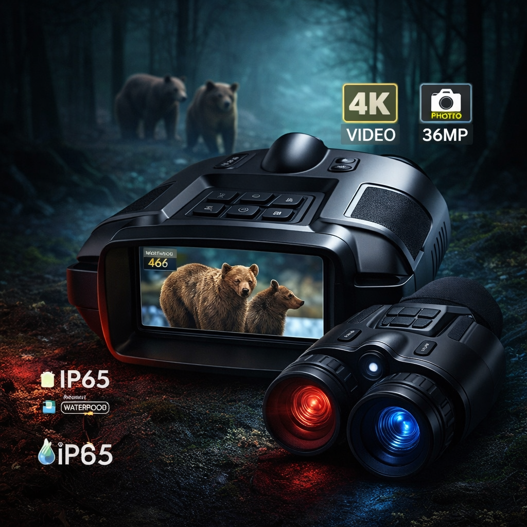 4K Night Vision Goggles – 8X Zoom, 600 m Range – Bricodil BCD5729