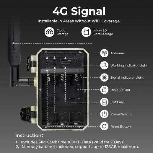 4G Solar Hunting Camera with 2K Video - Bricodil BCD4827