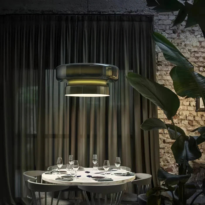 AeroVell – Modern Glass Pendant Light with LED Glow