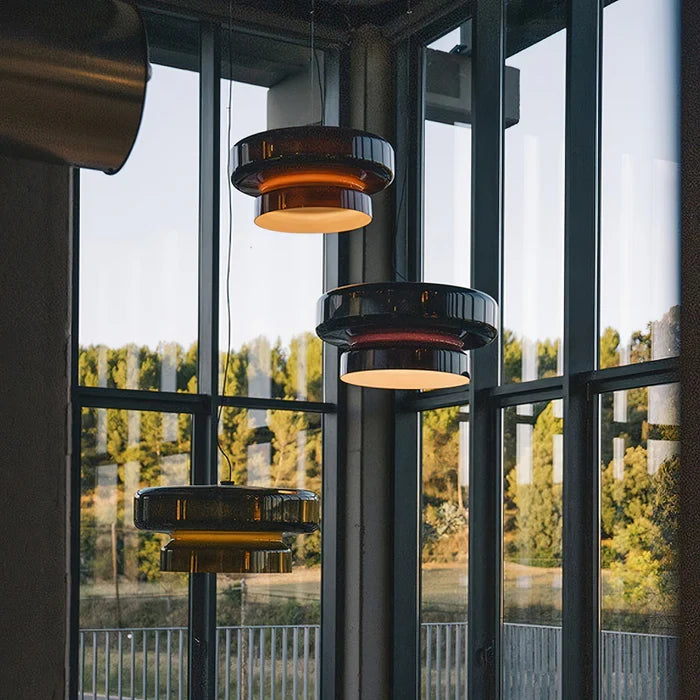 AeroVell – Modern Glass Pendant Light with LED Glow