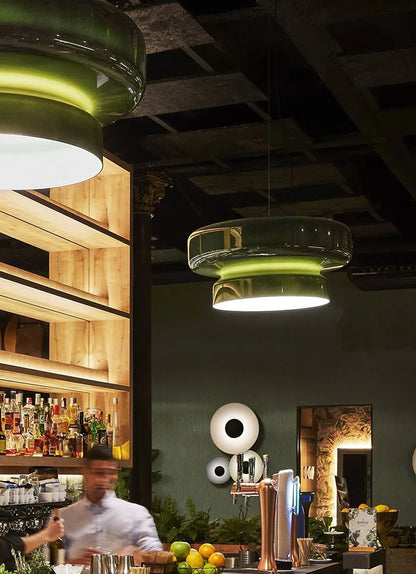 AeroVell – Modern Glass Pendant Light with LED Glow