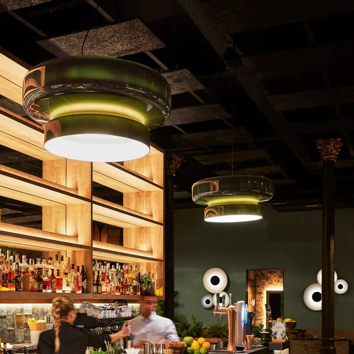 AeroVell – Modern Glass Pendant Light with LED Glow