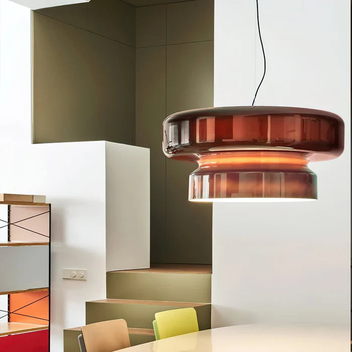 AeroVell – Modern Glass Pendant Light with LED Glow