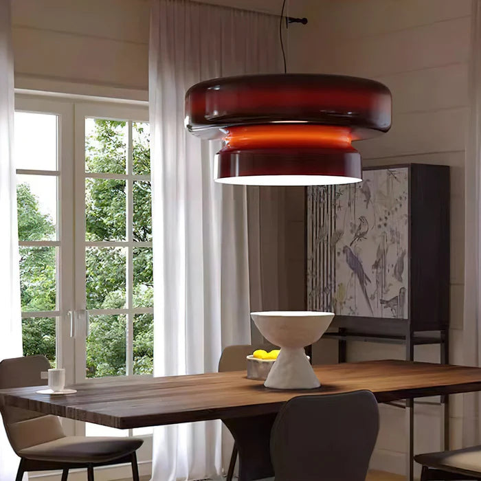 AeroVell – Modern Glass Pendant Light with LED Glow