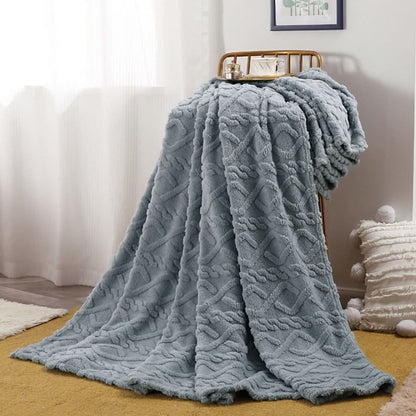 Dola – Ultra Soft 3D Fleece Blanket with Cloud Texture for Bedroom & Living Roo