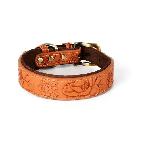 Valterra – Premium Embossed Leather Dog Collar