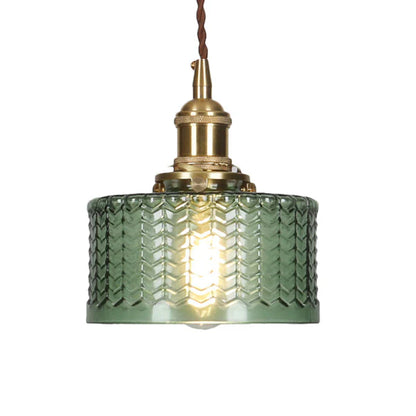 Prismora – Retro Glass Pendant Light with Brass Finish