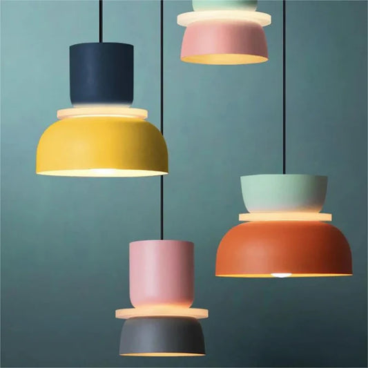 Lucie – Scandinavian Pendant Light with Color-Block Design