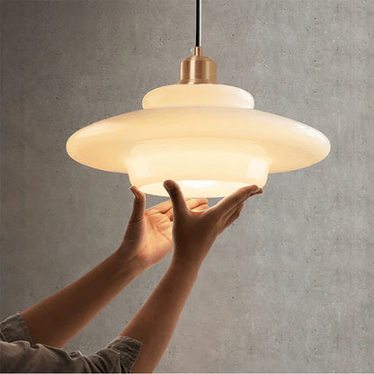 Lunara Glow – Mid-Century Glass Pendant Light