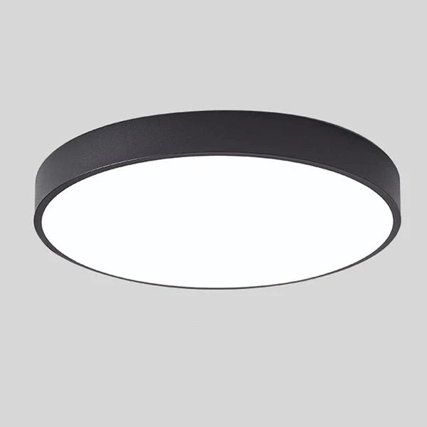 LumoRound – Minimalist LED Flush Mount Ceiling Light with Wooden Accent