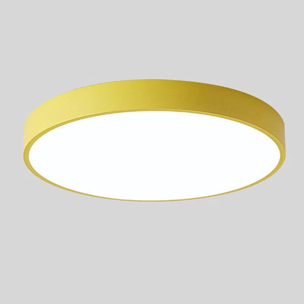 LumoRound – Minimalist LED Flush Mount Ceiling Light with Wooden Accent