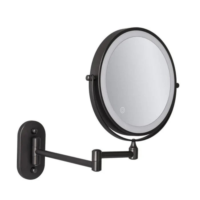 Luxora – Black LED Wall-Mounted Magnifying Mirror