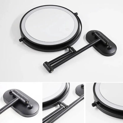 Luxora – Black LED Wall-Mounted Magnifying Mirror