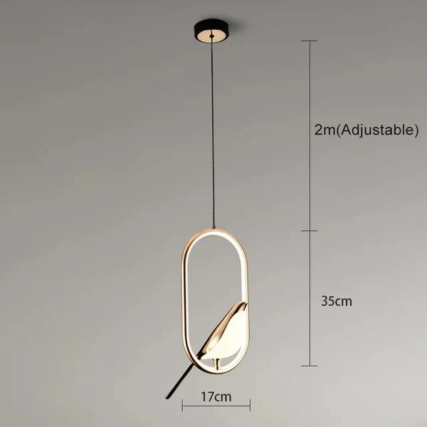 Aurevo – Modern LED Bird Pendant Light with Golden Finish