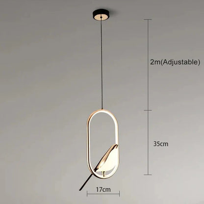 Aurevo – Modern LED Bird Pendant Light with Golden Finish
