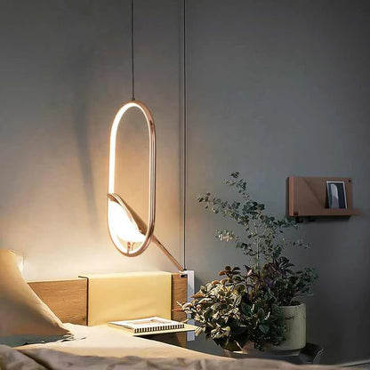 Aurevo – Modern LED Bird Pendant Light with Golden Finish