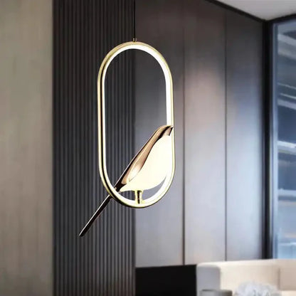Aurevo – Modern LED Bird Pendant Light with Golden Finish