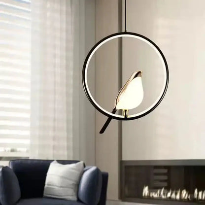 Aurevo – Modern LED Bird Pendant Light with Golden Finish