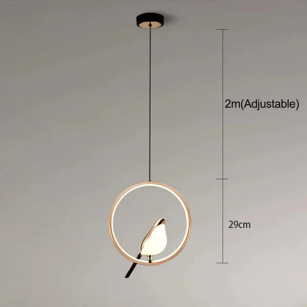 Aurevo – Modern LED Bird Pendant Light with Golden Finish