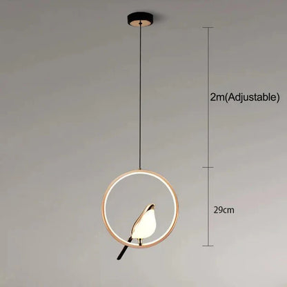 Aurevo – Modern LED Bird Pendant Light with Golden Finish
