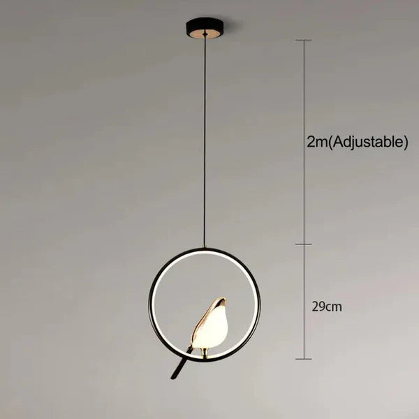 Aurevo – Modern LED Bird Pendant Light with Golden Finish