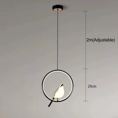 Aurevo – Modern LED Bird Pendant Light with Golden Finish