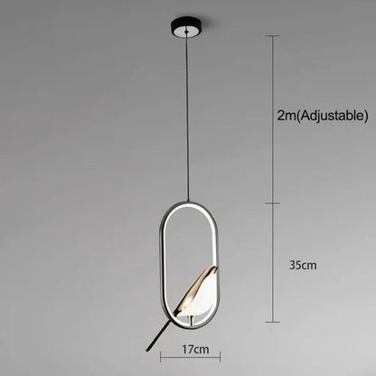 Aurevo – Modern LED Bird Pendant Light with Golden Finish