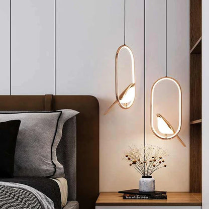 Aurevo – Modern LED Bird Pendant Light with Golden Finish