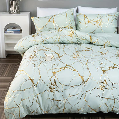 Marbelle – Luxury Marble Duvet Cover Set with Gold Accents