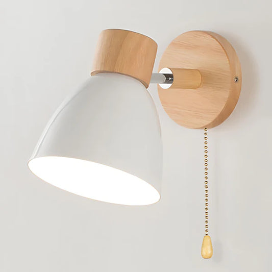 LumaNord – Nordic Wooden Wall Light with Pull Switch