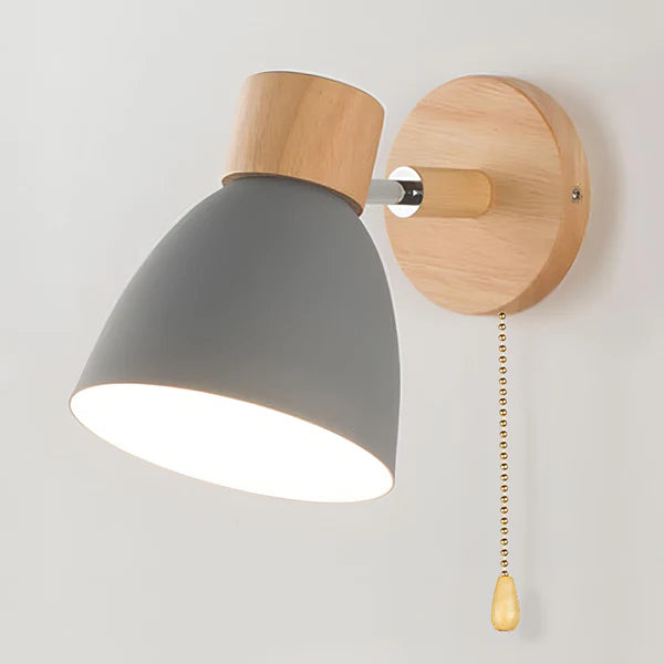 LumaNord – Nordic Wooden Wall Light with Pull Switch