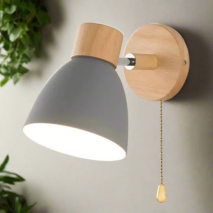 LumaNord – Nordic Wooden Wall Light with Pull Switch