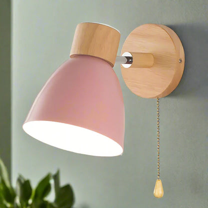 LumaNord – Nordic Wooden Wall Light with Pull Switch
