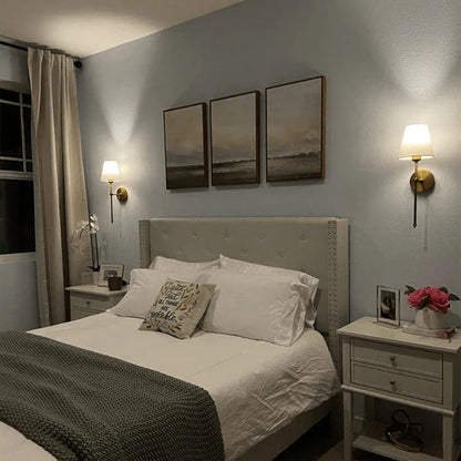 LumiVerra – Modern Wireless Wall Sconce Lamp with Fabric Shade