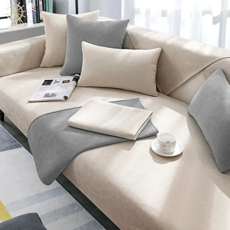 Velmora – Elegant Stretch Sofa Cover with Soft Velvet Texture