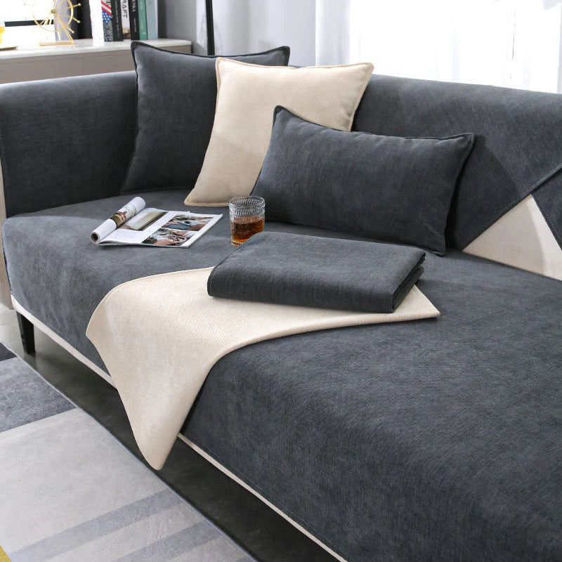 Velmora – Elegant Stretch Sofa Cover with Soft Velvet Texture