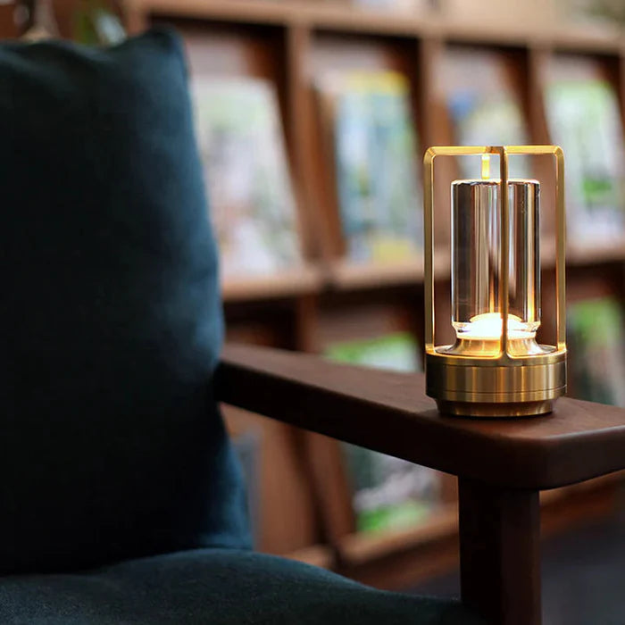Lumora – Wireless Rechargeable LED Table Lamp with Glass & Metal Frame