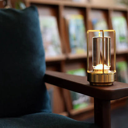 Lumora – Wireless Rechargeable LED Table Lamp with Glass & Metal Frame