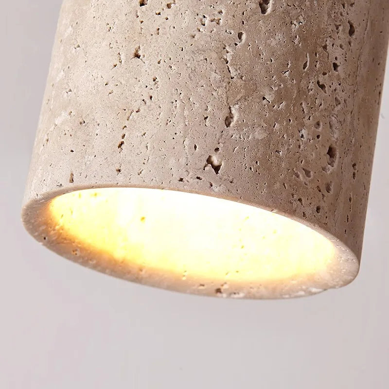 StoneAura – Modern Travertine Ceiling Light