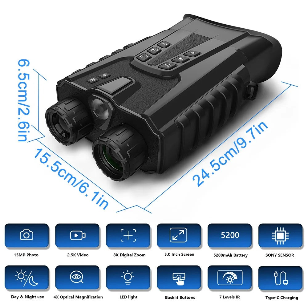 Military Grade HD Night Vision Binoculars 500m v3