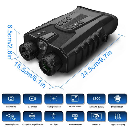 Military Grade HD Night Vision Binoculars 500m v3