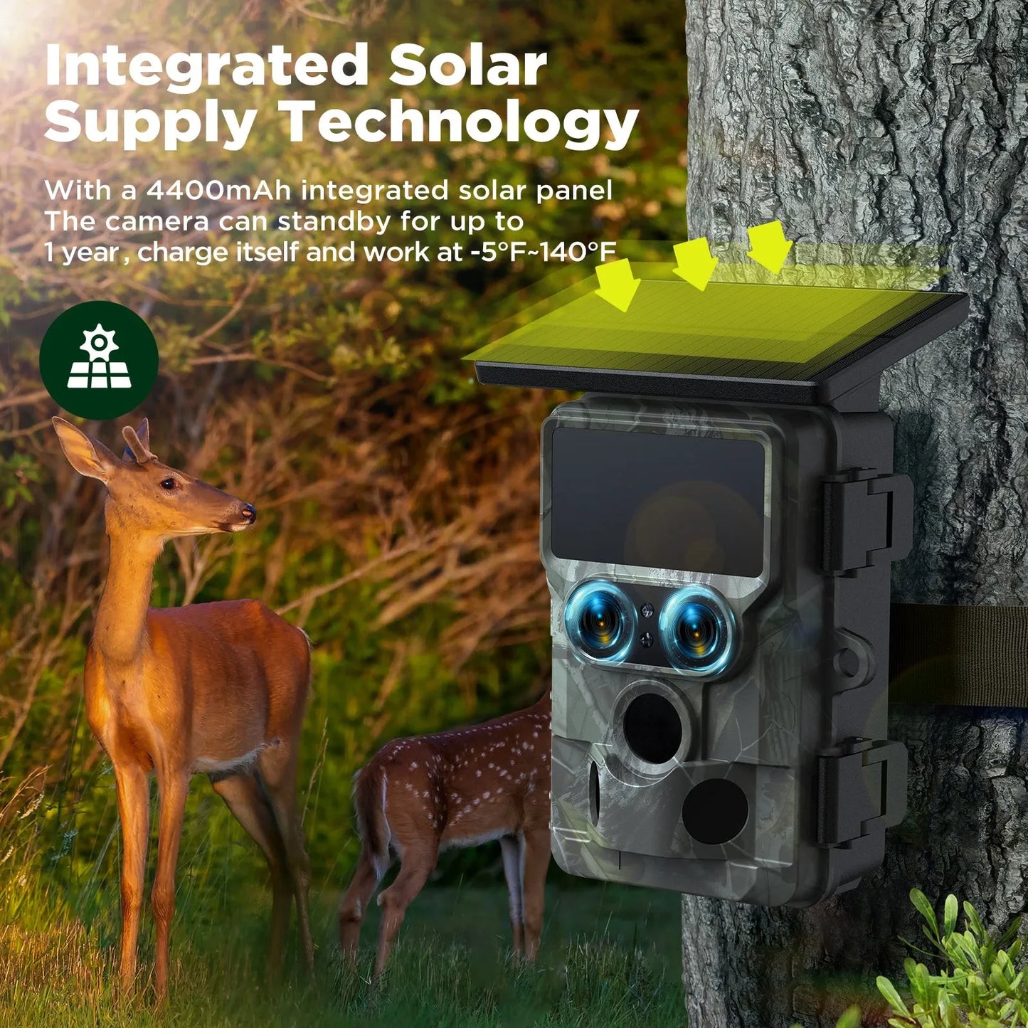4K Solar-Powered Trail Camera with WiFi & Night Vision  –  Bricodil BCD7314