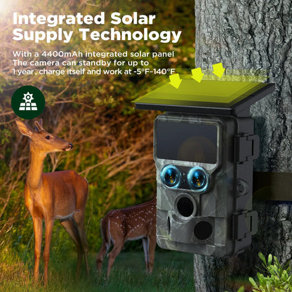 4K Solar-Powered Trail Camera with WiFi & Night Vision  –  Bricodil BCD7314