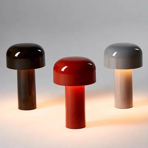 MiroLux – Modern Mushroom LED Bedside Lamp with USB Charging